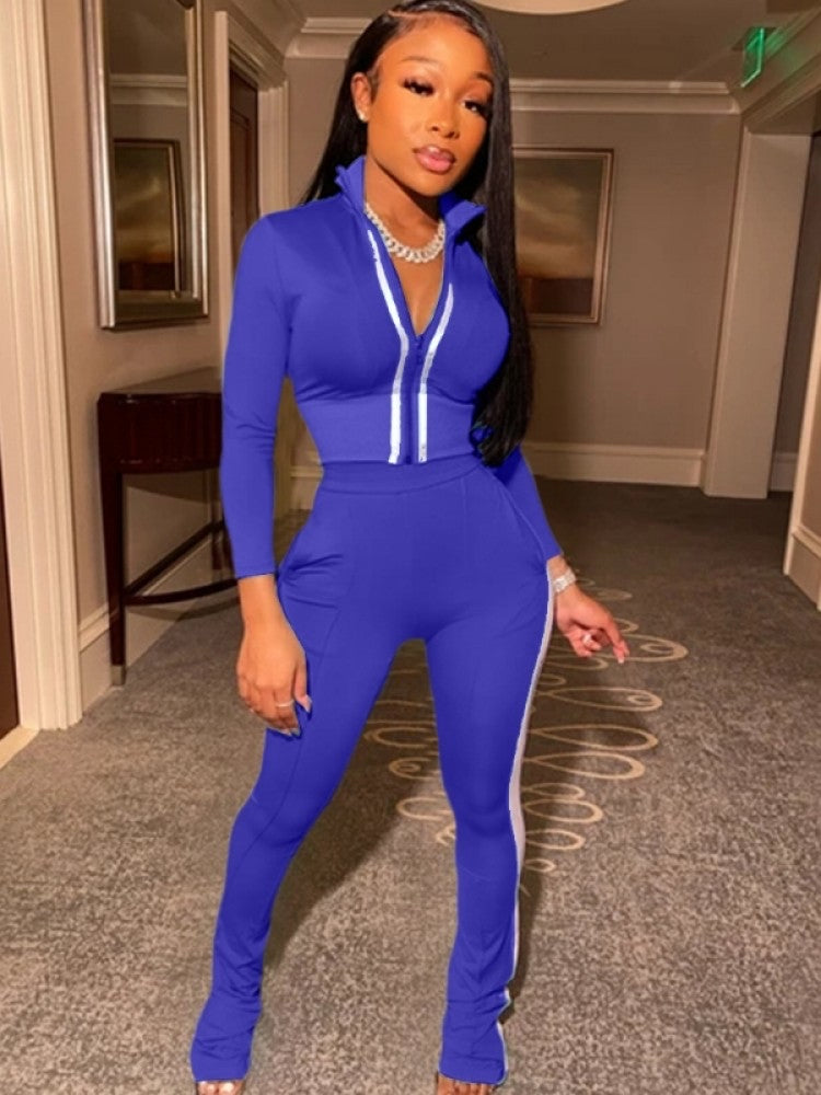 Solid Color Trouser Set