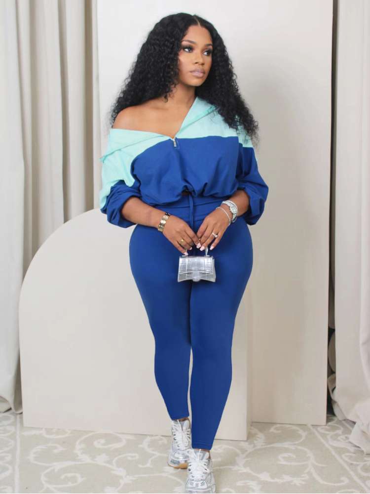 Colorblock Pants Set