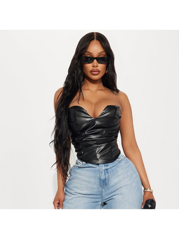 Ruched V Neck Top
