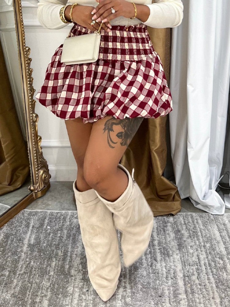 Plaid Bubble Skirt