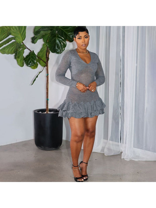 Ruffle Sweater Dress