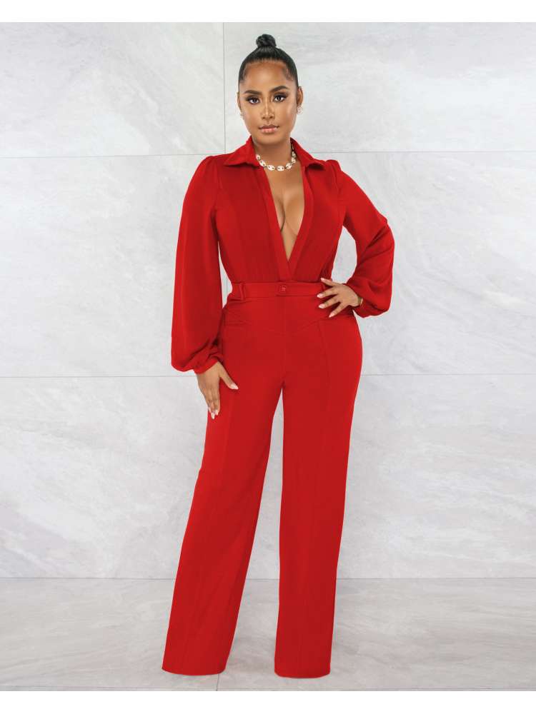 V Neck Jumpsuit