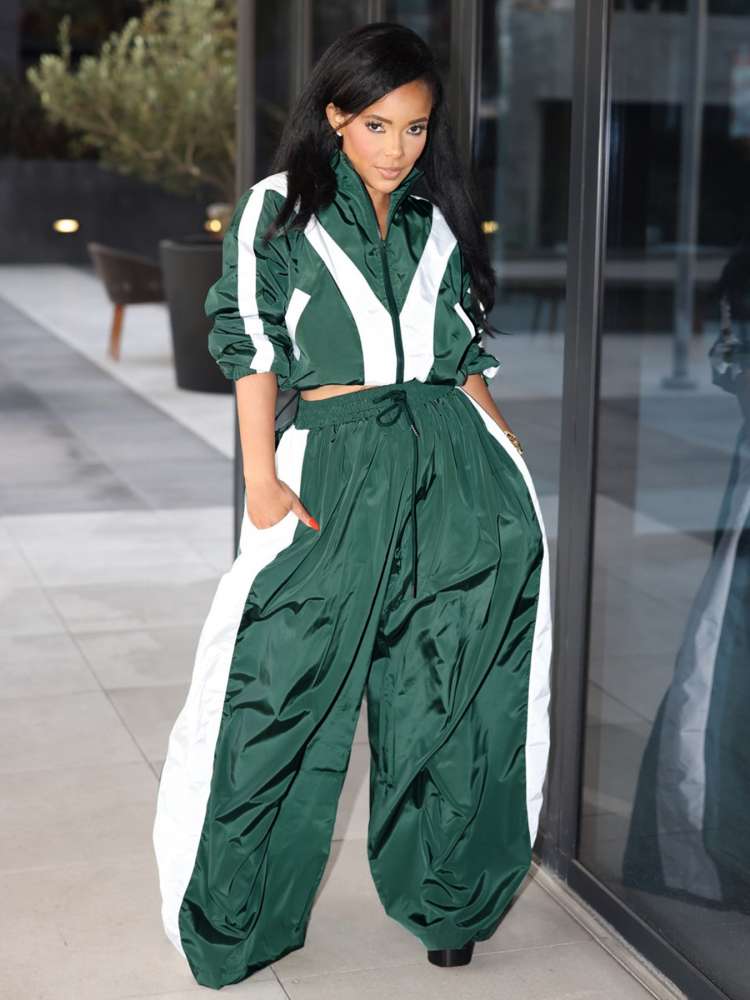 Colorblock Pants Set