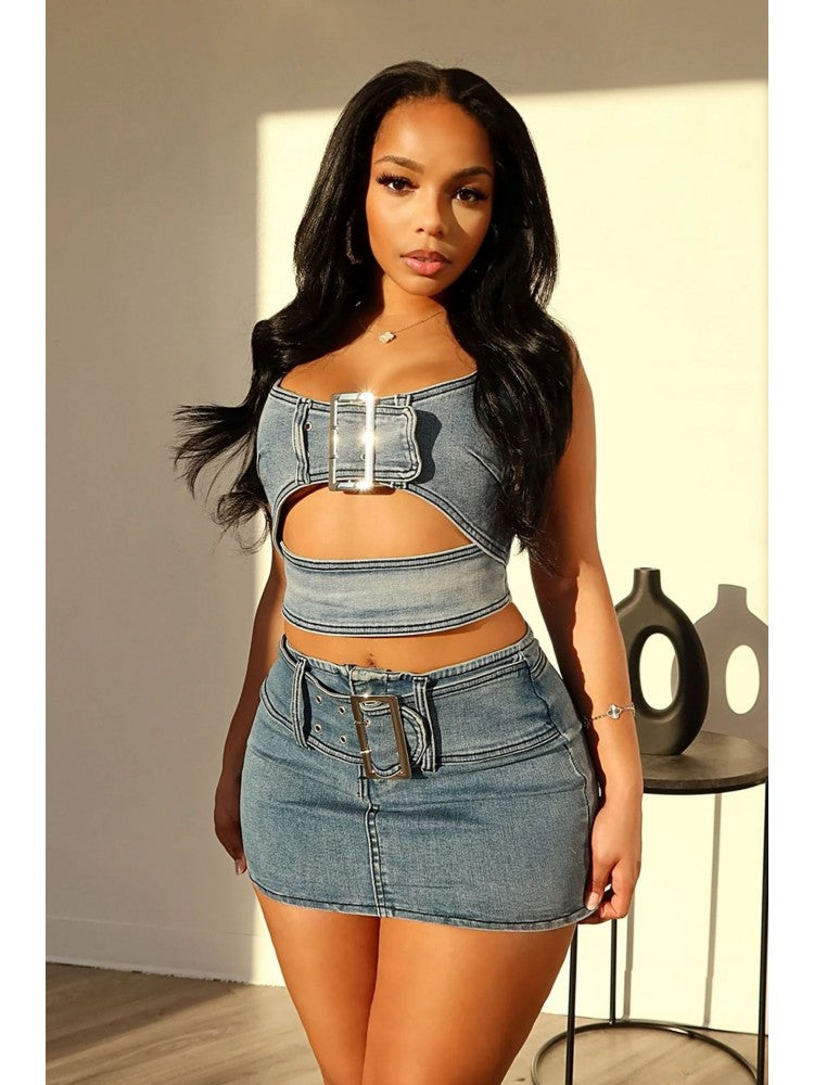 Crop Skirt Set