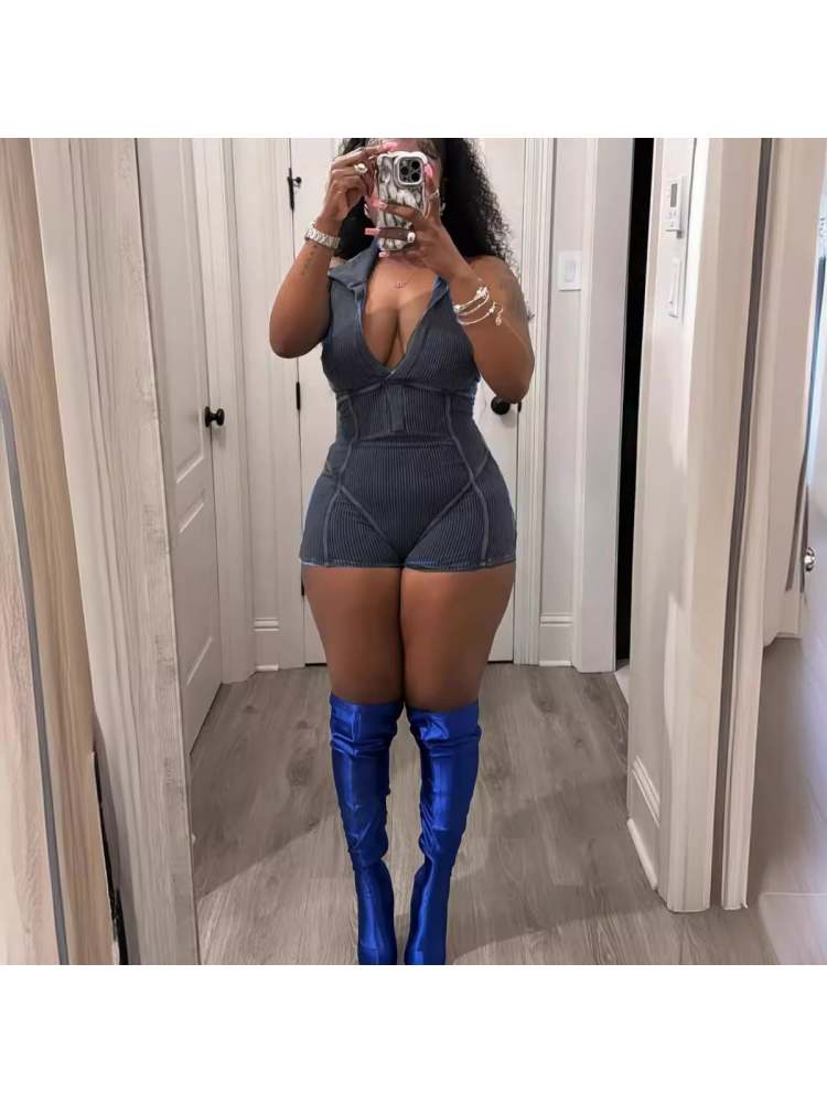 V Neck Romper