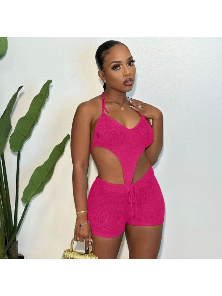 Knitted Halter Short Set