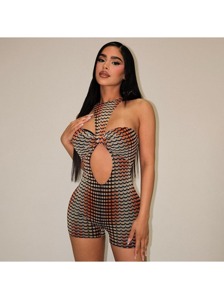 Red Print Romper