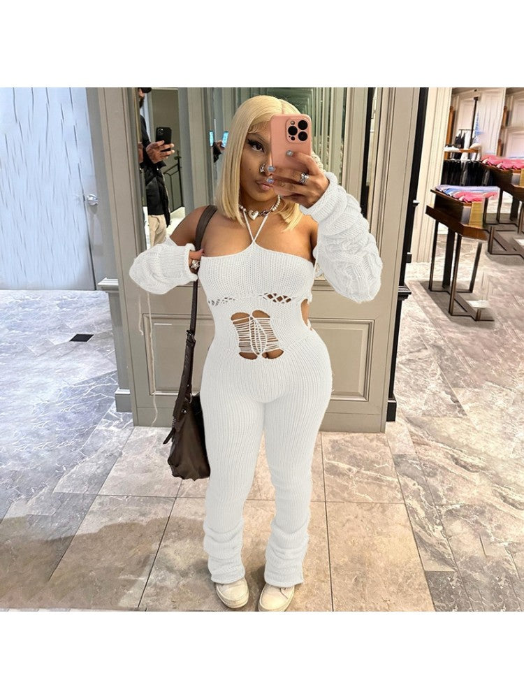Crotchet Hollowed Out Jumpsuit