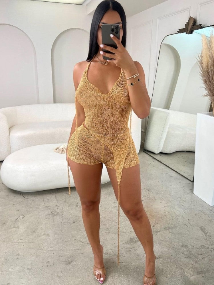 Sexy Knitted Short Set