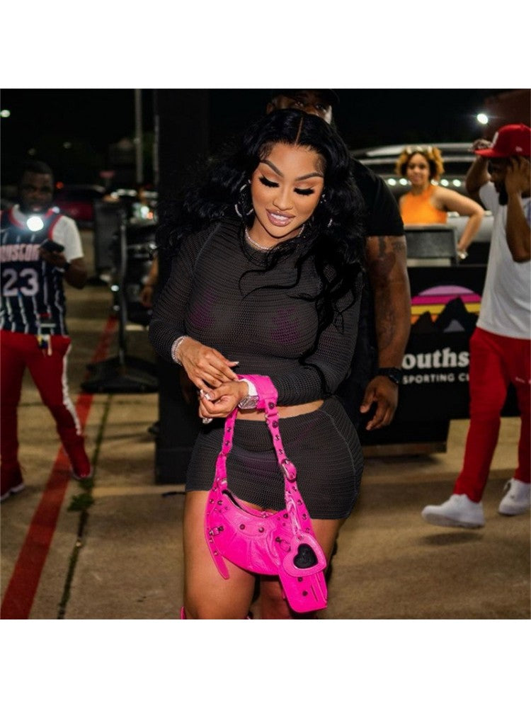 See Through Skirt Set