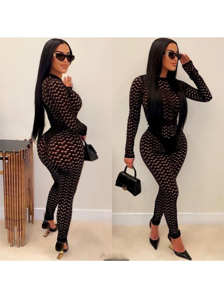 Slim Black Ripped Set