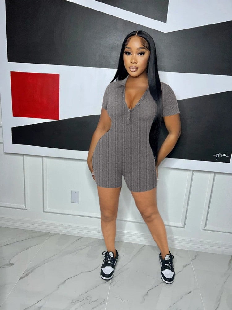 Pure Color Short Sleeve Dress