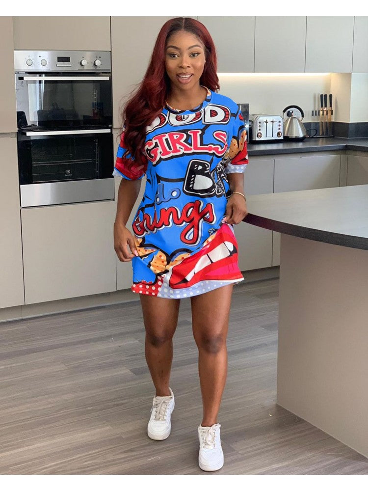 Loose Short Sleeve Dress