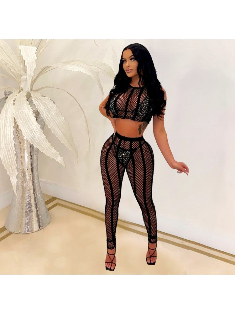 See Through Crop and Pants Set
