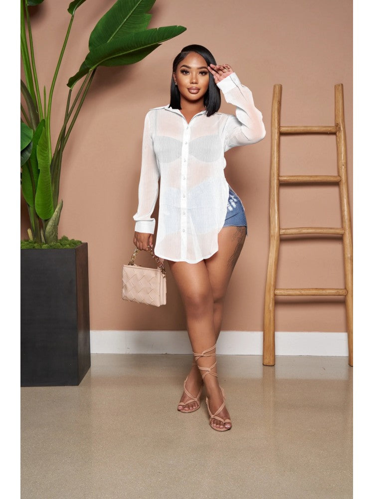 See Through Slit Shirt