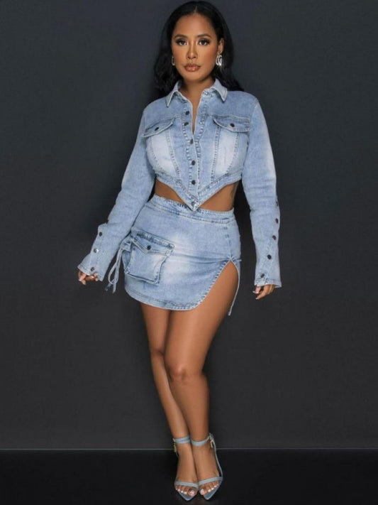 Denim Skirt Set