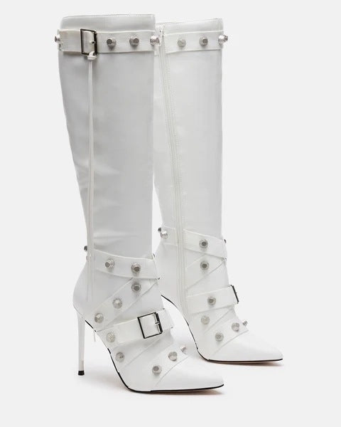 Rhinestone High Heel Boots