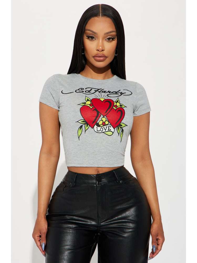 Grey Hardy Crop Top