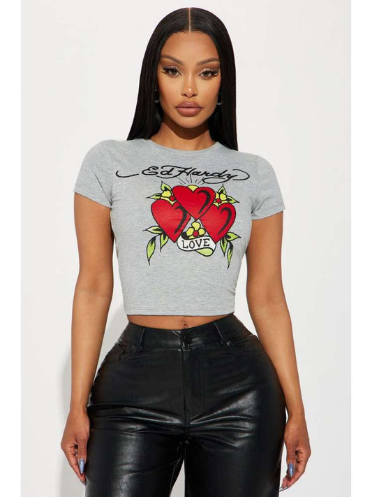 Grey Hardy Crop Top