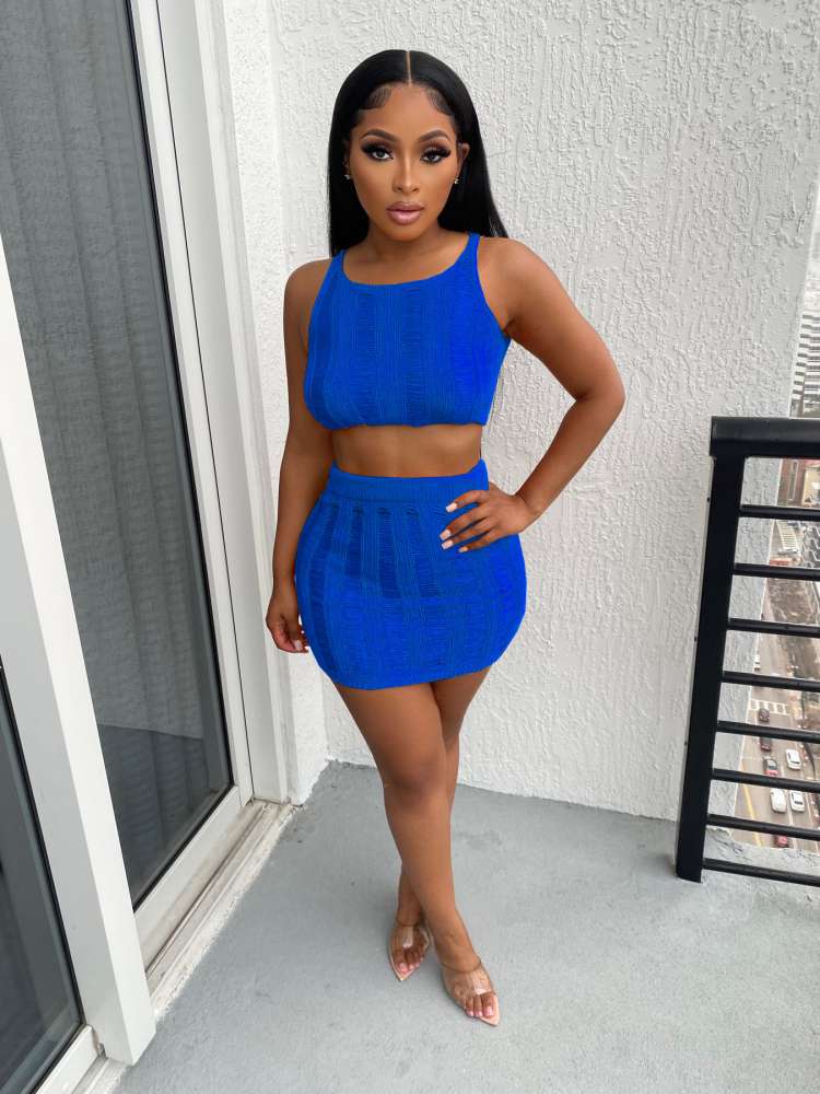 Hollow Out Knitted Set