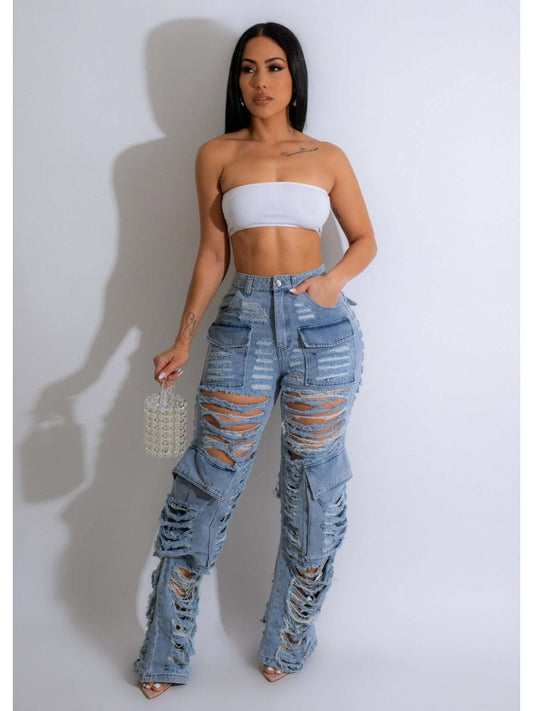 Ripped Denim Pants