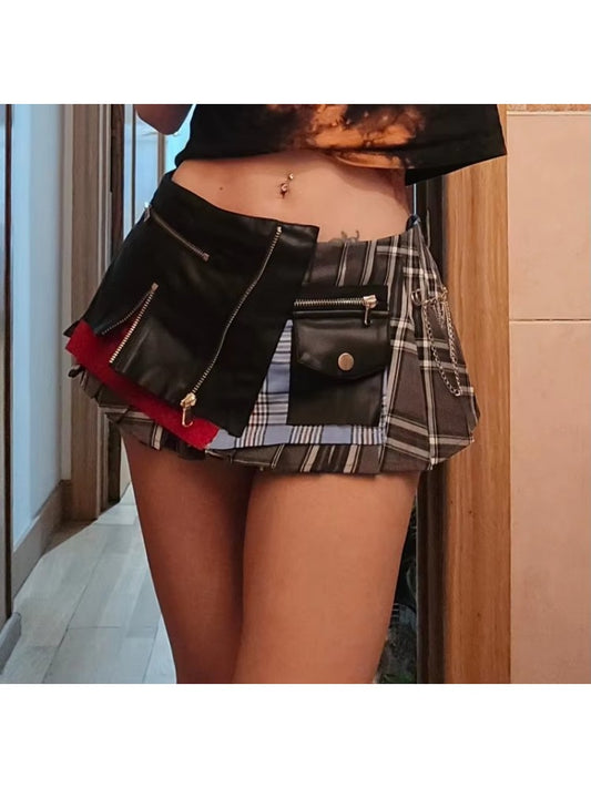 Plaid Deconstruction Skirt