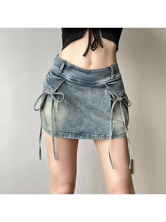 Denim Bow Skirt