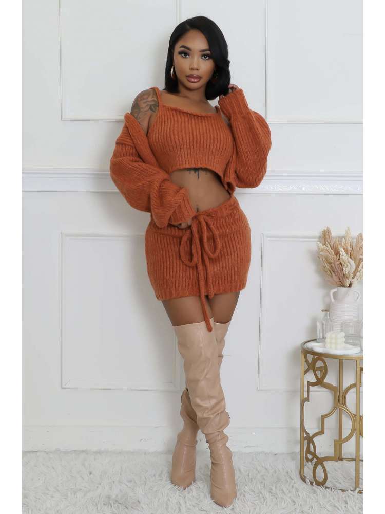 Knitted Skirt Set