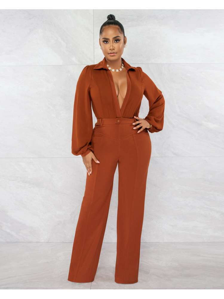 V Neck Jumpsuit