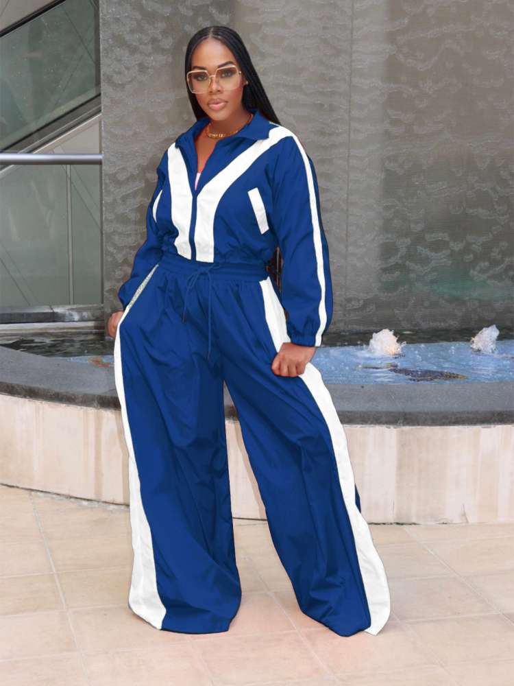 Colorblock Pants Set