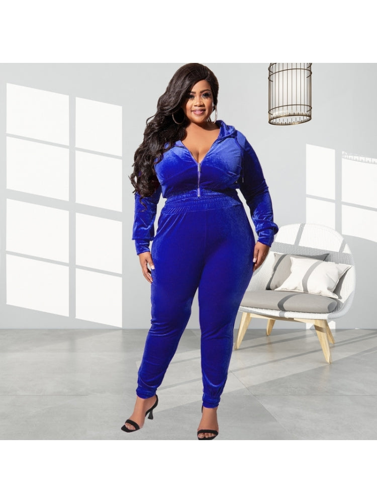 Plus Size Hooded Set