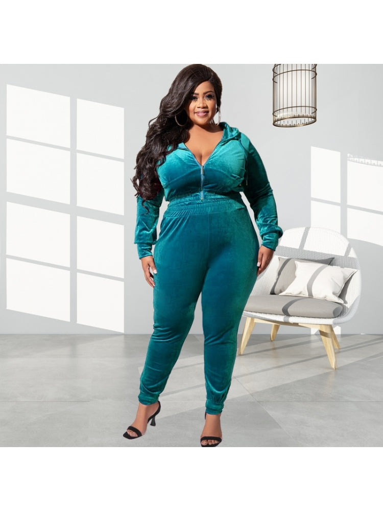 Plus Size Hooded Set