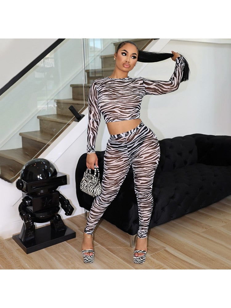 Zebra Print Pants Set