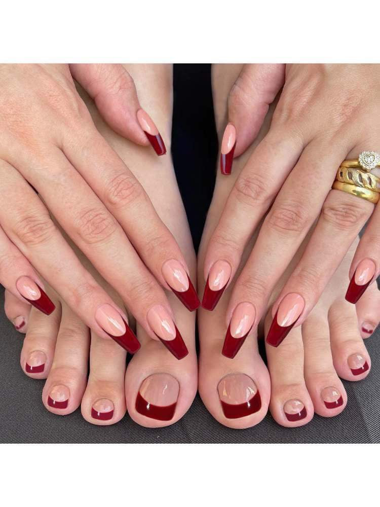 Burgundy Hands & Toes Press-ons