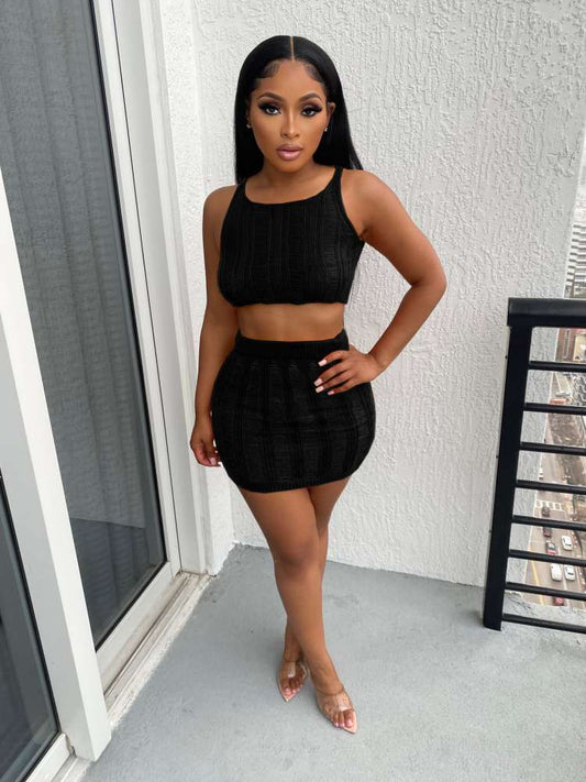 Hollow Out Knitted Set