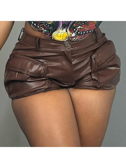 Brown Fitted Shorts