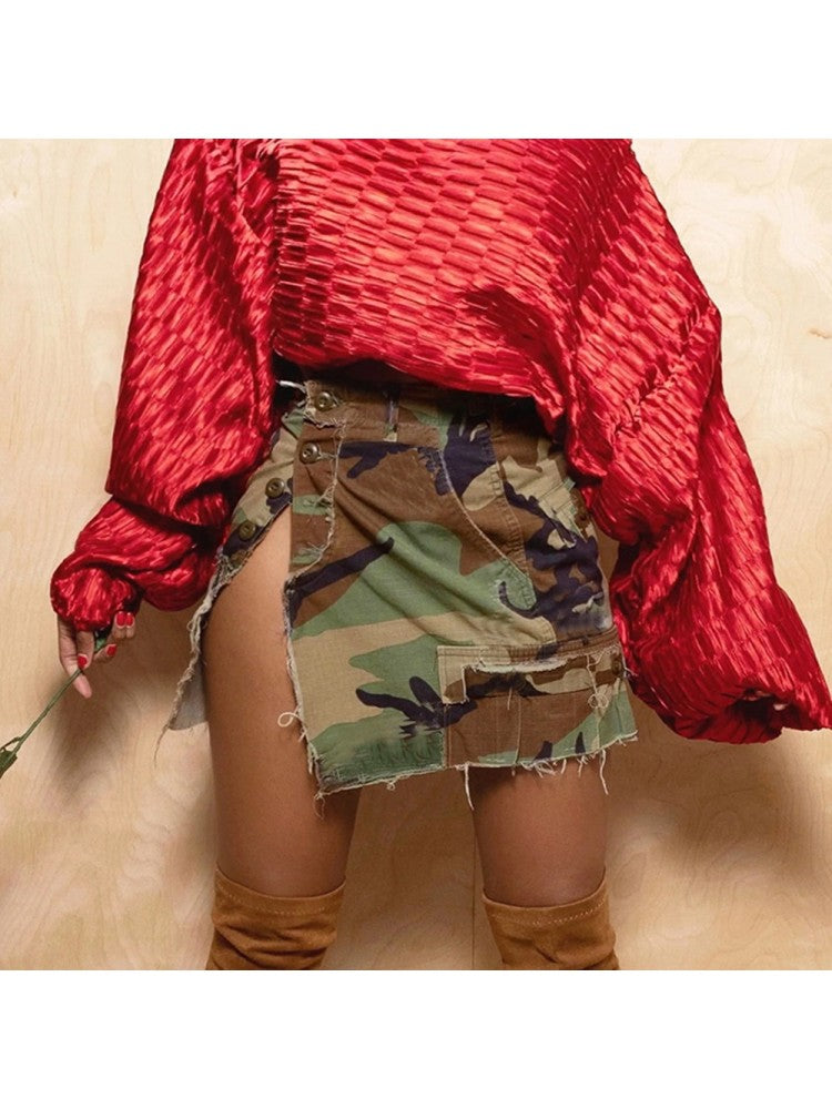 Camo Split Skirt