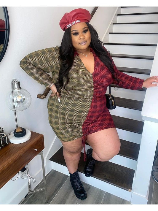 Plus Size Plaid Dress