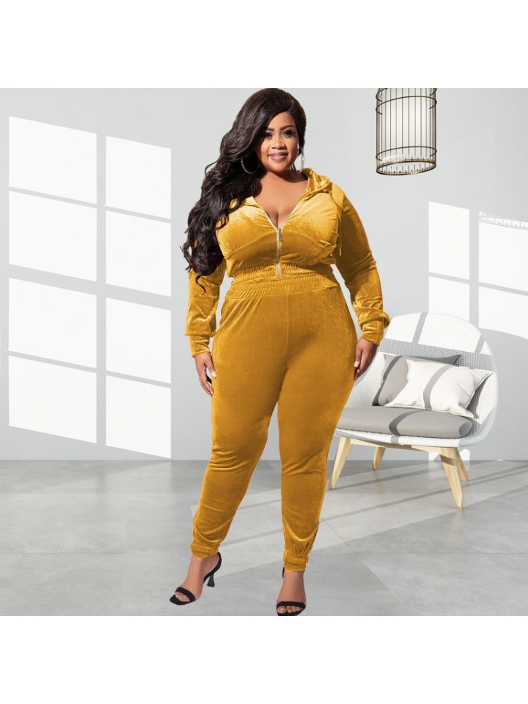 Plus Size Hooded Set