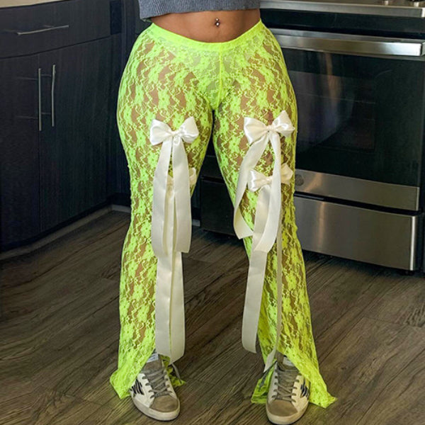 Lace Bow Pants