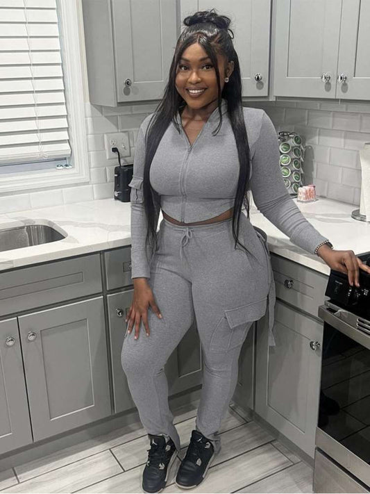 Crop Hooded Set
