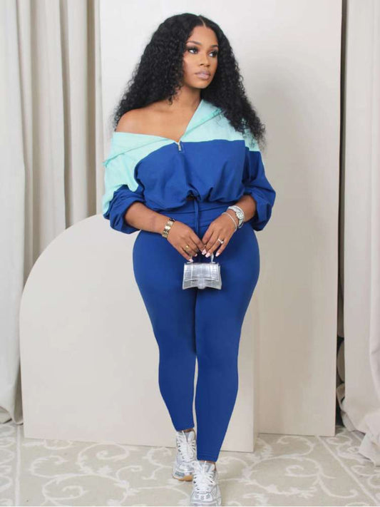 Colorblock Pants Set