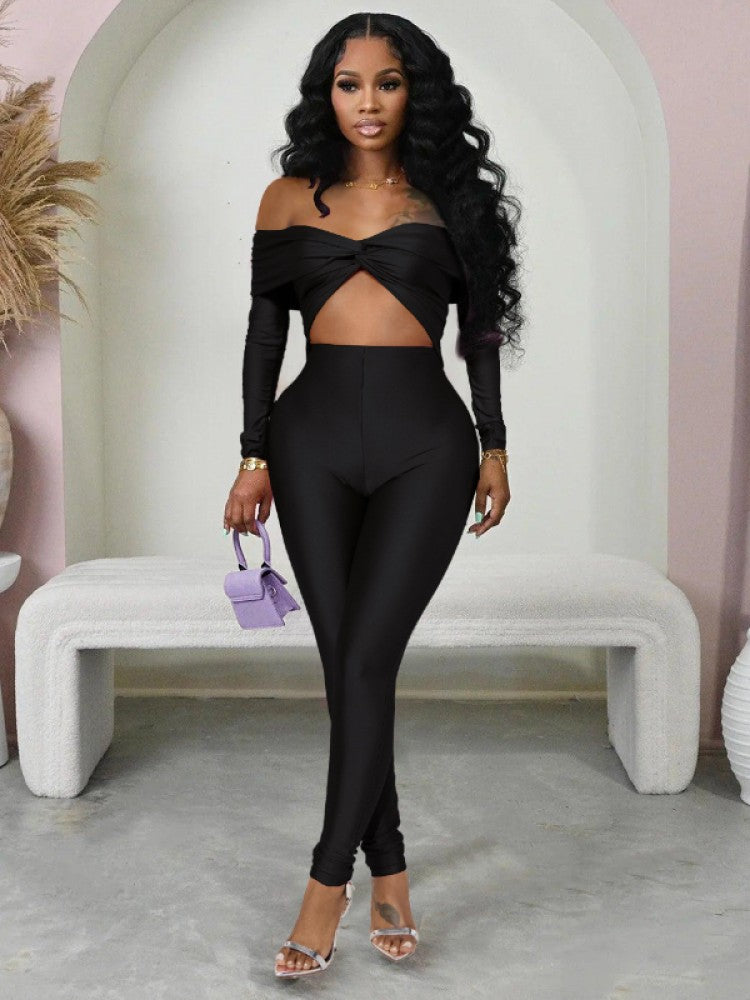 Hollow Out Off Shoulder Jumpsuit