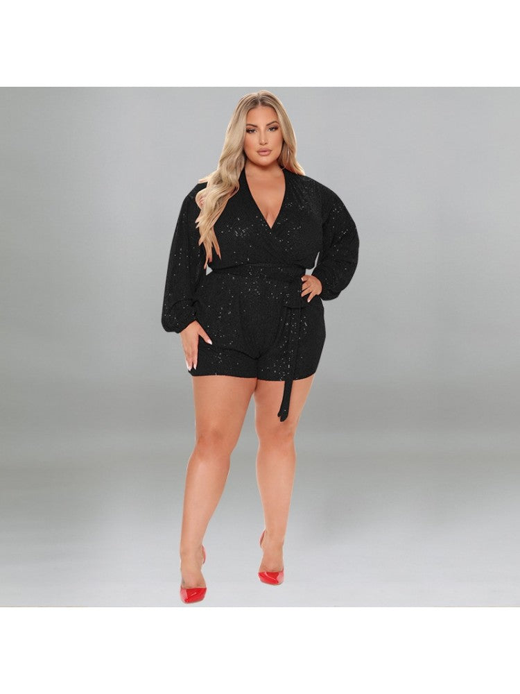 Plus Size Shiny Romper