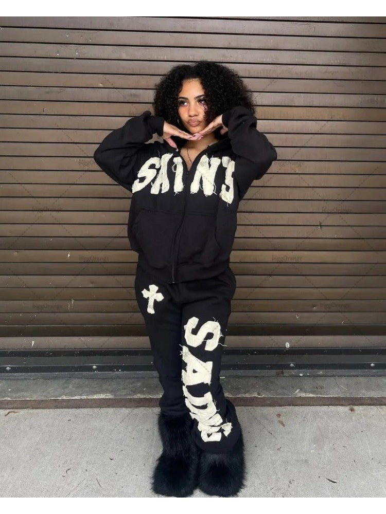 Letter Print Unisex Sweatpants