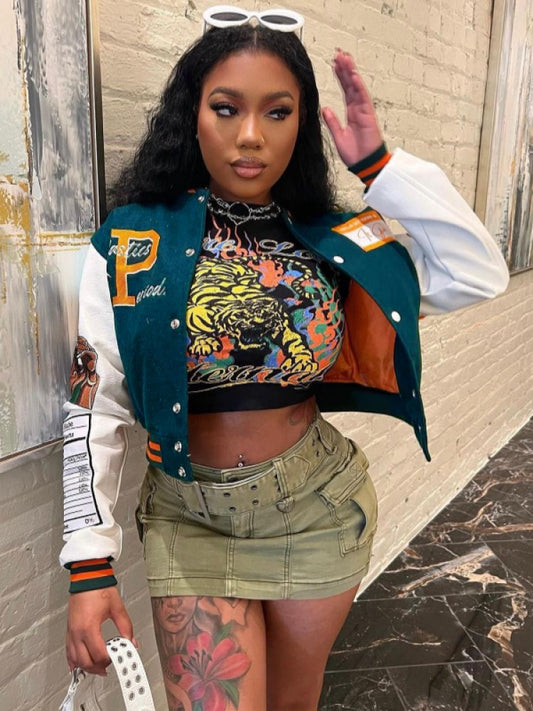 Embroidery Bomber Jacket