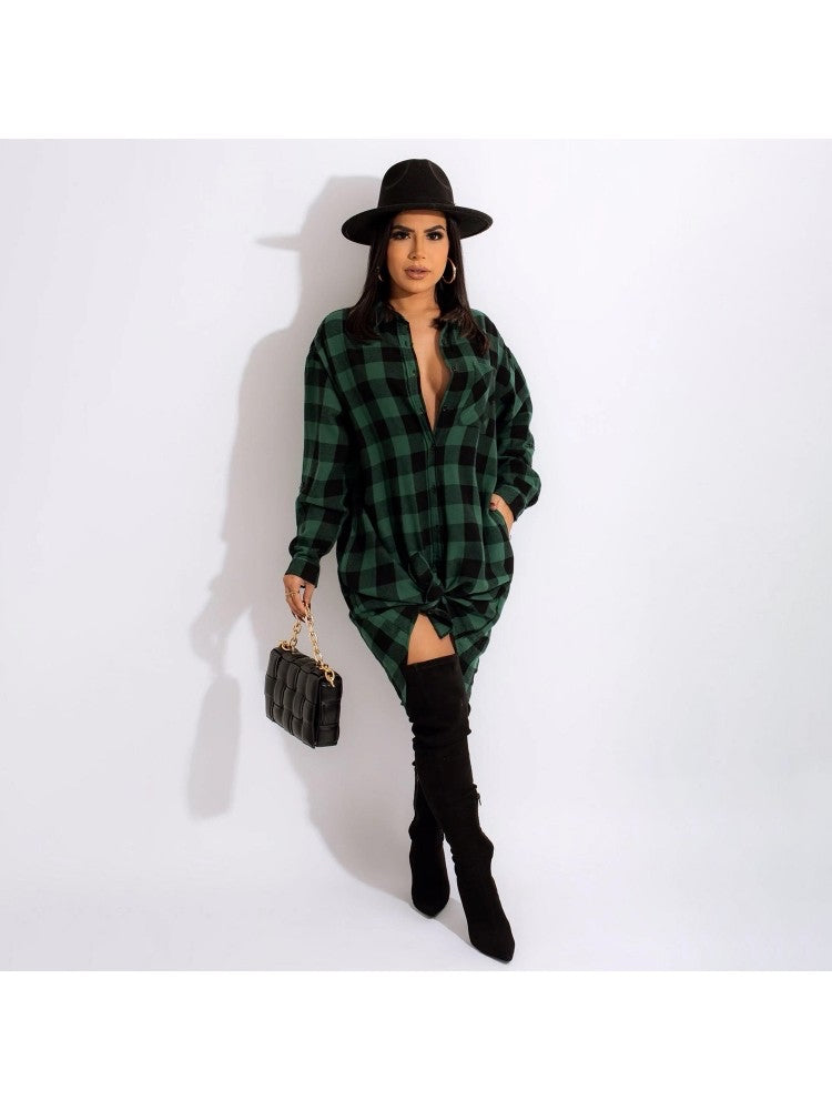 Casual Plaid Oversized Shirt