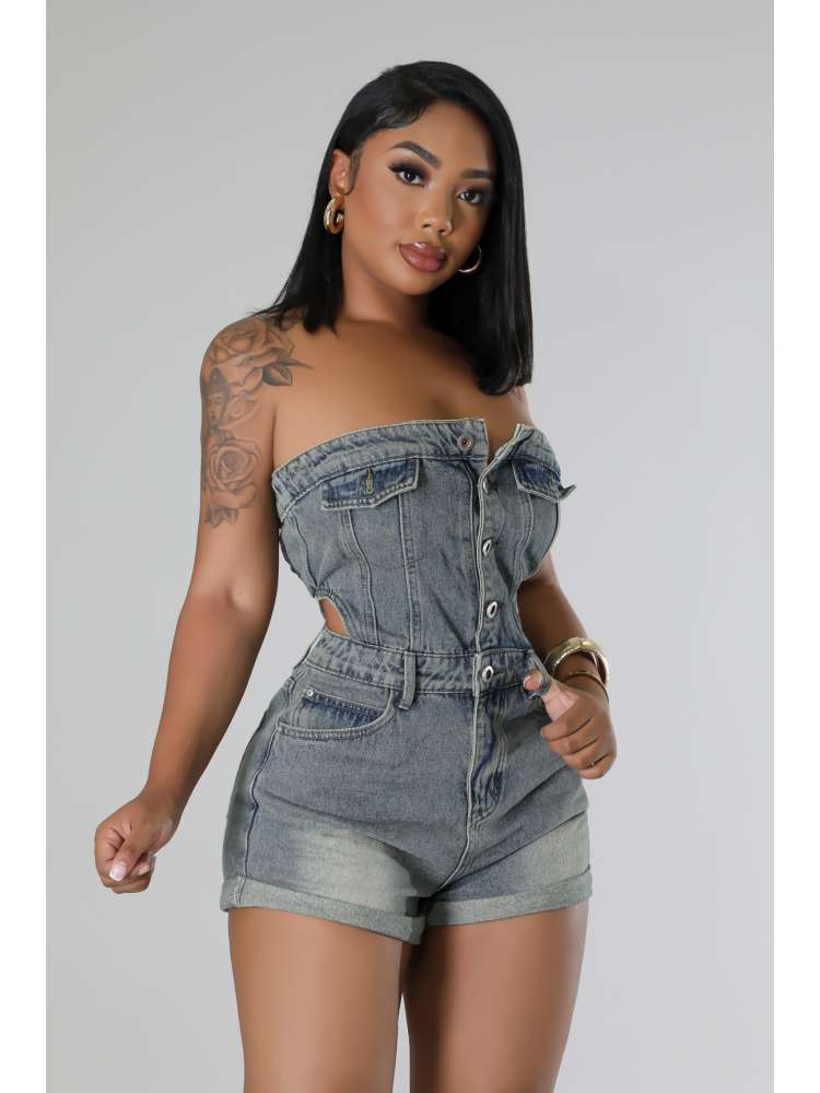 Denim Romper