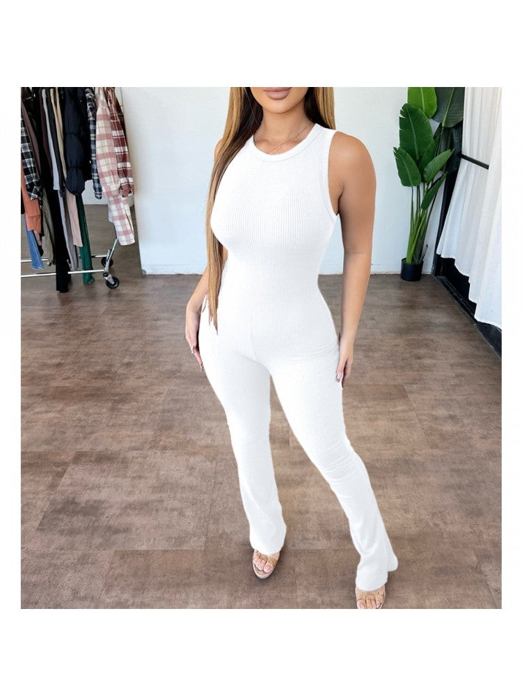 Solid Flare Jumpsuit