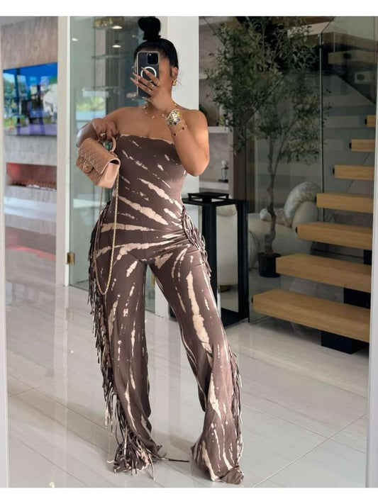 Print Fitted Jumpsuit